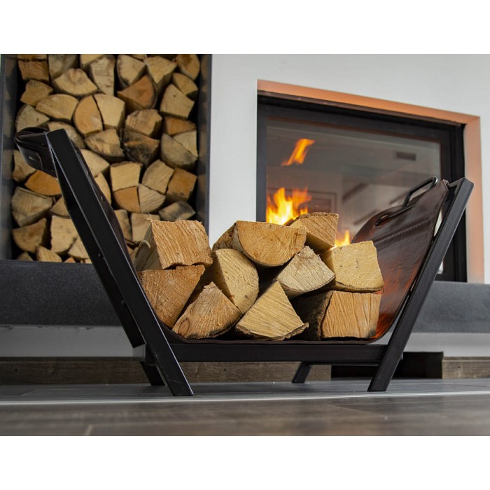 Дровница - переноска кожаная с подставкой